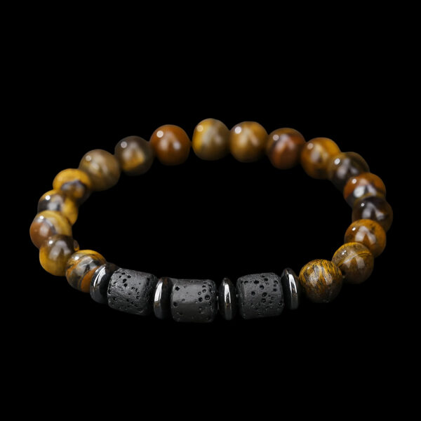 Tibetan Earth Tiger’s Eye Amulet - Obsidian & Bronze Grounding Talisman