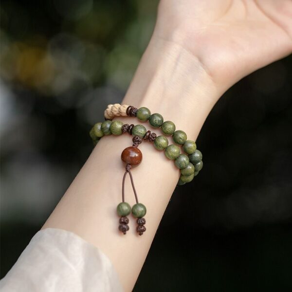 Tibetan Forest Heart Mala - Jade & Sandalwood Chakra Harmonizer - Image 3