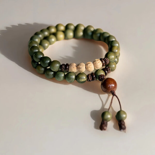 Tibetan Forest Heart Mala - Jade & Sandalwood Chakra Harmonizer - Image 2