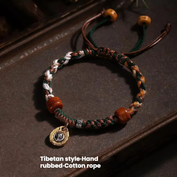 Tibetan Earth Groove - Handwoven Cotton Rope Bracelet