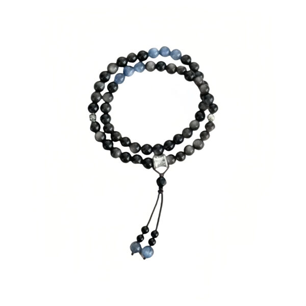 Tibetan Night Sky & Lake - Black Onyx & Lapis Chakra Bracelet - Image 2