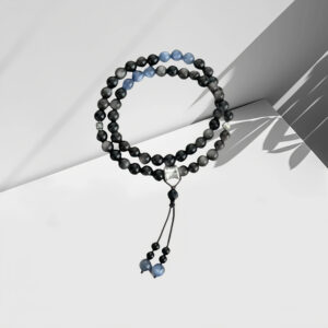 Tibetan Night Sky & Lake - Black Onyx & Lapis Chakra Bracelet