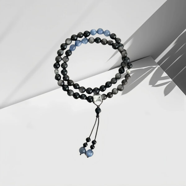 Tibetan Night Sky & Lake - Black Onyx & Lapis Chakra Bracelet