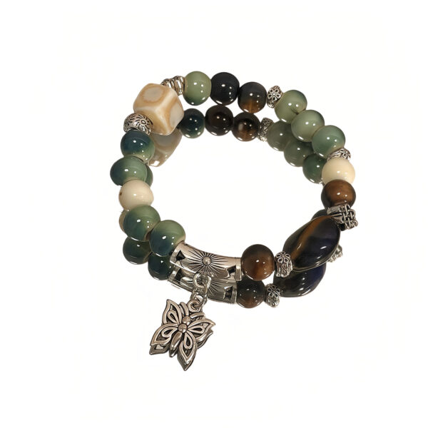 Tibetan Sky & Earth Chakra Bracelet - Aquamarine & Lapis Harmonizer - Image 2