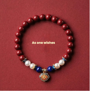 Tibetan Flame & Lake - Coral & Turquoise Knotted Amulet