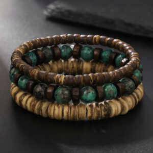 Tibetan Earth & Sky Mandala - Sandalwood & Turquoise Harmony Bracelet