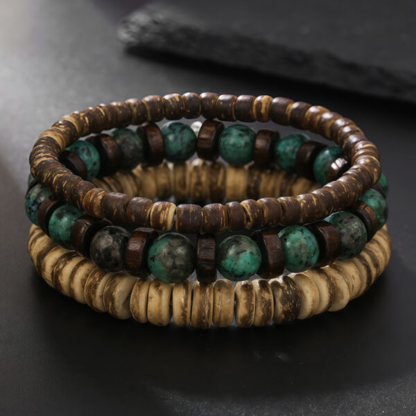 Tibetan Earth & Sky Mandala - Sandalwood & Turquoise Harmony Bracelet