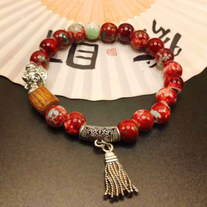 Tibetan Flame - Red Coral & Sandalwood Energy Bracelet
