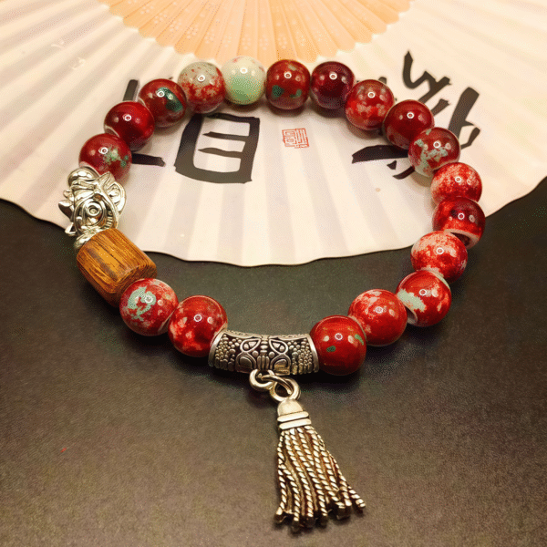 Tibetan Flame - Red Coral & Sandalwood Energy Bracelet